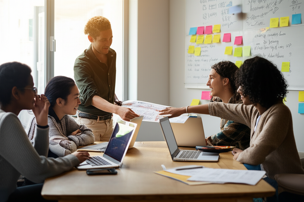 Jóvenes participando en actividades de liderazgo